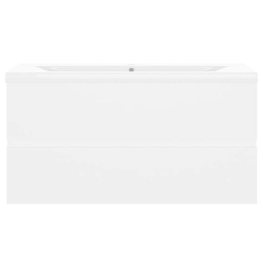 Sink Cabinet with Built-in Basin White Chipboard