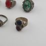 Antique Lot of 15 Bohemian Brass Rings  Assorted Ethnic & Tribal Designs Image 5