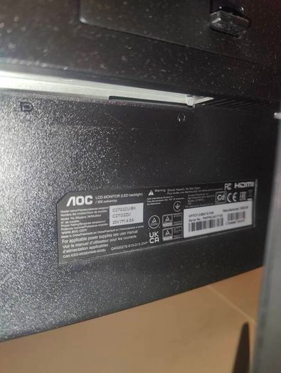 AOC 27" Curved FHD 240Hz Gaming Monitor C27G2ZU/BK
