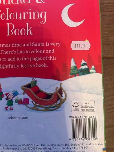 Kids book Santa Sticker and colouring book Usborne brand new