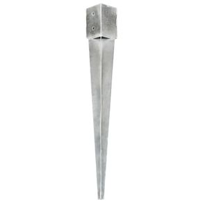 Ground Spikes 12 pcs Silver 10x10x76 cm Galvanised Steel