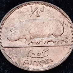 [#302] - Ireland 1942 | Irish 1/2d | Irish Half Penny | Sow | KM.10 | UNC
