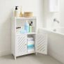 3-Tier Bathroom Storage Cabinet,Freestanding Organizer with Doors and Shelves,Small White Floor Cabinet for Bathroom,Toilet,Office,Living Room,Kitchen,Hallway Small Space Image 8