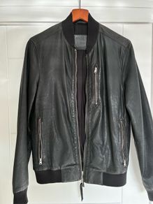 All Saints leather bomber jacket