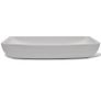 Bathroom Basin with Mixer Tap Ceramic Rectangular White Image 6