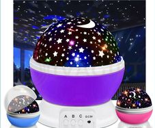 Rotating Projection Lamp USB LED Night Light Sky Moon Star Master Projector for Kids Baby Sleep Lighting