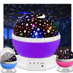 Rotating Projection Lamp USB LED Night Light Sky Moon Star Master Projector for Kids Baby Sleep Lighting