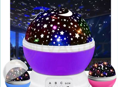 Rotating Projection Lamp USB LED Night Light Sky Moon Star Master Projector for Kids Baby Sleep Lighting