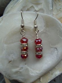 Red sparkly earrings,New,Gift,Drop earrings
