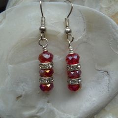 Red sparkly earrings,New,Gift,Drop earrings
