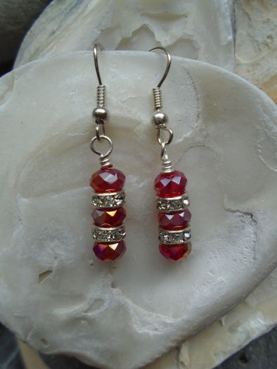 Red sparkly earrings,New,Gift,Drop earrings