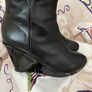 Pedro Anton Black Leather Wedge Boots Image 3