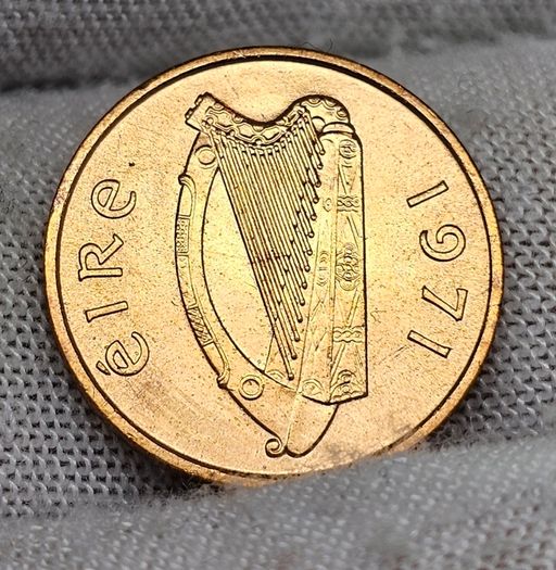Ireland 1971 1/2p Half Penny Coin Roll Original Sealed
