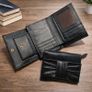 Premium Genuine Leather Wallet for Women Stylish Black Clutch Wallet with Button Closure Image 3