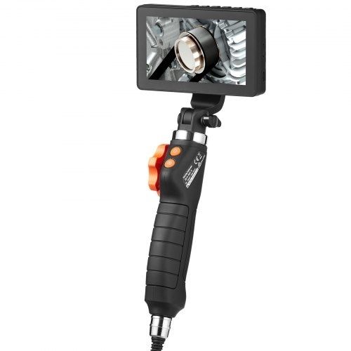 Two-Way Articulated Endoscope Inspection Camera with 6.4mm Tiny Lens, 5" IPS 1080P HD Screen, 8X Zoom, 8 LED Light Camera for Auto, Plumbing 4.9 FT