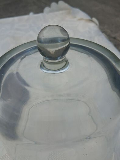 Mid Century Hand Blown Glass Cloche on Plynth