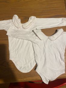 Long sleeved Peter Pan collar vests x2