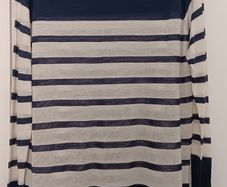 Navy/White Stripe Sheer Top