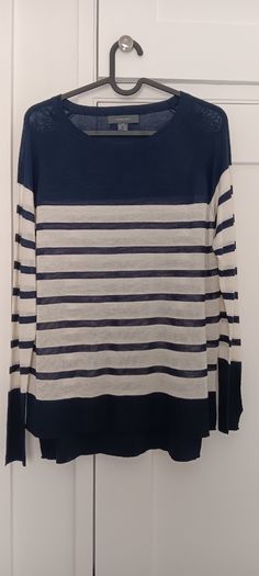 Navy/White Stripe Sheer Top