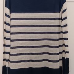 Navy/White Stripe Sheer Top