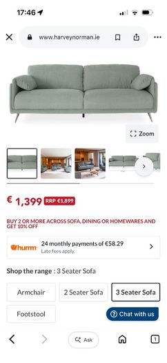 3/4 Seater Couch Moby