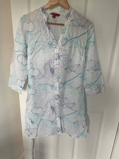 Monsoon Embroidered Linen tunic - 3 quarter length sleeve