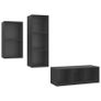 3 Piece TV Cabinet Set Grey Chipboard Image 4