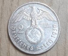 1939 Germany 2 Reichsmark Paul von Hindenburg