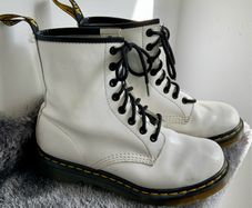 Dr Martens / Docs White Patent Leather Boots 1460