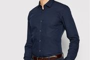 Hugo Boss Mens Shirt C-jenno Shirt, Blue , 44 Uk, 54 Eu, Size Xl , 17.5 Us