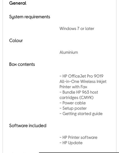 HP OfficeJet Pro 9019 A4 Colour Multifunction Inkjet Printer