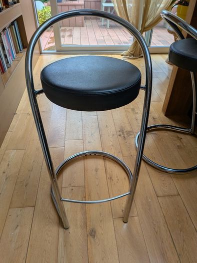 Postmodern Italian Chrome Pipping Stools by Effezeta