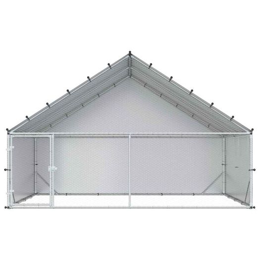 Chicken Coop with Roof Silver 300 x 200 x 190 cm