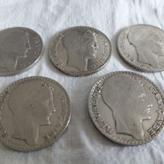 1933 French 10 Francs 1931 x 1, 1932 x1, 1934 x 2, 1934 x 1, 1938 x 1, 20 Francs 1933 x 3