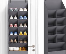 Hanging Shoe Storage Rack with 11 Pockets, 5 Layers Shoe Holder for Closet Door Includes Boots, Grey, 1 Pack