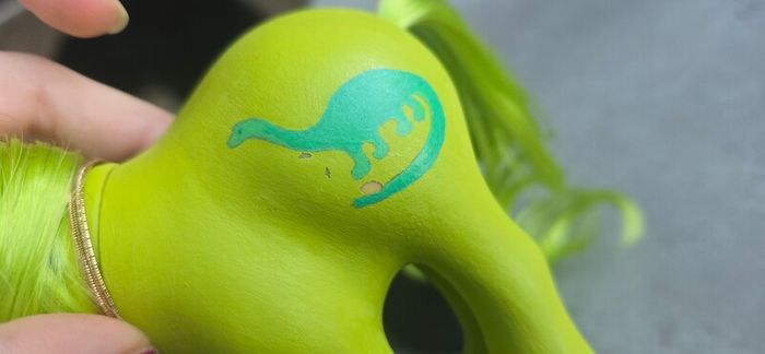 Custom Hand Painted Dinosaur using a 1982 MLP G1 My Little Pony