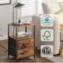 Bedside Table with Charging Station, Side Table with 2 USB Ports and Outlets, Nightstand with Cloth Drawer Image 5
