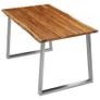 3 Piece Dining Set Solid Acacia Wood Brown Image 2