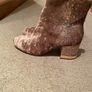 Pink Velet Gold Heel Ankle Boots UK5 Image 6