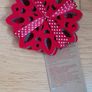 Christmas Coasters, snowflake shape, felt, red / grey colour reversible Image 2