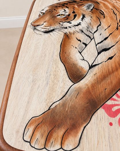 Hand painted solid wood coffee table