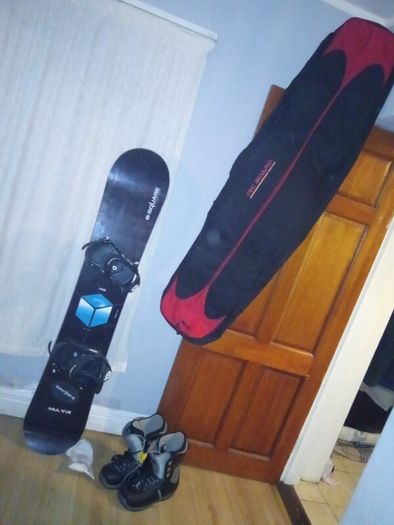 Shoes and Snowboard
