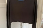 top Zara cropped black sweatshirt style top large
