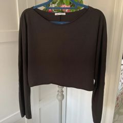 top Zara cropped black sweatshirt style top large