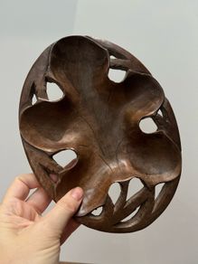 Wooden Carved Leaf Bowl