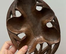Wooden Carved Leaf Bowl