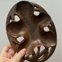 Wooden Carved Leaf Bowl