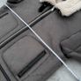 Grey Zara Shearling Bomber Aviator Jacket Image 10
