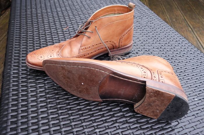 Hell for Leather Mens brown formal brogue boots