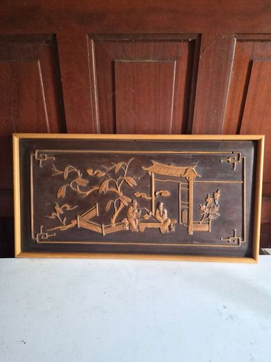 Chinese Carved Wooden Wall Panel